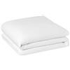 Amazon Basics Copripiumino Deluxe, 100% Cotone Raso 400TC, Extra Morbido con Bottoni Automatici, 135 x 200 cm, Bianco