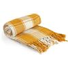 Emma Barclay Frisco - Coperta tradizionale in cotone riciclato, 127 x 152 cm, colore: giallo ocra