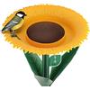 WILDLIFE FRIEND | Mangiatoia Uccelli Selvatici e Abbeveratoio - Adatta anche come Vaschetta per Giardino e Balcone - In Plastica Dura A Forma di Fiore Con Supporto - 24 cm Diametro, Altezza 60 cm