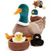 OUOZZZ Set di 5 peluche di anatre con 4 giocattoli di peluche nella pancia, regalo di compleanno per ragazze, ragazzi e bambini
