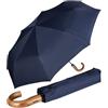 iX-brella - Ombrello da uomo XXL 121 cm con vero manico in legno e accensione automatica, blu (Insignia Blue), 121 cm