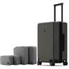 LEVEL8 Valigia Bagaglio a Mano Elegante Opaco 100% PC Valigia Trolley con Organizer Valigie Viaggio Set di 4, Valigie con 4 Ruote Doppie Girevoli e Lucchetto TSA Integrato, 55CM, 40L, Verde Oliva