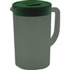 Fdit Brocca di plastica di grande capacità con coperchio, caraffa fredda di latte e succo da 2,7 l e brocca per tè freddo, brocca d'acqua di moda semplice per la casa (Verde scuro)