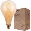 greenandco lampadina LED design vintage per illuminazione ambientale | dimmerabile | E27 A165 | 4,9W 200lm | 1800K (bianco molto caldo) | 320° | 230V | ambra | senza sfarfallio