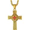 Richsteel Collana con Ciondolo Croce Templare Croce Rossa Elegante da Uomo Unisex Simbolo Cavalieri Templari Oro Gioielli Amuleto Regali per Coppie Genitori