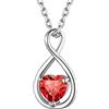 Suplight Collana argento 925 donna con ciondolo infinito e pietra di rubino collana donna con pietra mese luglio collana argento donna collana donna con pietra rubino collana donna rossa