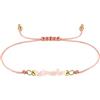 HeyMeili Bracciale elastico braccialetto regolabile pietre vere naturali tormalina rosa per donne