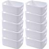 NCRGB Contenitori Plastica,Scatole Portaoggetti,Cestini Portaoggetti,Contenitori Bagno,Cestino Portaoggetti,Storage Box per Bagni,Camere da Letto,Cucine Con Maniglia (30×20×12cm A, 10 Bianco)