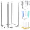 XILIMOR Scolabottiglie, Scola Biberon, Porta Borracce Da Cucina, Scola Biberon In Acciaio Inox, Porta Borracce Riutilizzabile Per Scolare, Per Sacchetti Di Plastica, Bottiglie E Bicchieri (Argento, Piccolo)