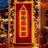 Fohil Luci Natalizie da Esterno, LED Luci per Scaletta con Babbo Natale, 8 Modalità Luci Natale Esterno, Decorazioni Natalizie per Esterno Interno Finestra, Addobbi Natalizi per Casa Giardino
