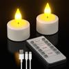 Yme 2 lumini ricaricabili a LED elettrici, ricaricabili, con timer e telecomando, per camere, soggiorno, Halloween, Natale, feste, decorazioni