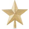 TK Gruppe Timo Klingler Puntale per albero di Natale a forma di stella, completamente dorato, decorazione natalizia per albero di Natale (Stella-Oro-Completo)