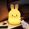 xinjinhju Grandi luci notturne a forma di coniglio lampada da comodino, Luce d'atmosfera luce camera da letto decorative dei bambini, cura degli occhi, Colore, luminosità e tempo regolabili - Grande