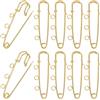 SUNNYCLUE 1 scatola 30 pezzi Spilla di Sicurezza In Oro Spille Da Kilt In Metlega Sfuso Ferro Resistente CHISusura Decorazione Anelli Fermaglio Spille Risultati con 3 fori per Maglione Cappello Sciarp