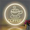 KADAFAGO Targa da caffè al neon a LED dimmerabile, per aziende, caffè bar, targa al neon illuminata per decorazione da parete, alimentata da USB 3D, per caffetteria e cucina