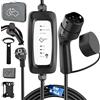 EVIEUN Colonnina Ricarica Auto Elettrica, 3,6kW 6-16A 5m Cavo Ricarica Auto Elettrica Tipo 2 Compatibile con ID.3/ID.4, Model 3/Y, Zoe, e-208, Spring e Altri EV/PHEV | Spina Schuko UE | IEC 62196-2