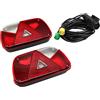 ETUKER 1 paio di luci posteriori per rimorchio Kit fanale,12V luci impermeabile universale per rimorchio, con spina a 13 pin Cavo a 6 poli da 2 pezzi da 3.7 m, per caravan/camion/lampada di coda