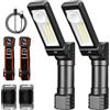 BORDEAG 2 luci LED da lavoro - Lampada da officina ricaricabile con funzione girevole, lampada COB di ispezione e torcia LED per riparazione auto, campeggio e emergenze