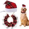XUZWECP Confezione da 2 set natalizi per animali domestici, bandana natalizia per cani e cappello da Babbo Natale, sciarpa natalizia per animali domestici, bandana natalizia per cani (M)