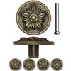 Fuxxer.eu FUXXER - Set di 4 maniglie per mobili antichi, cassetti, stile rustico, vintage, in bronzo, in ottone, 30 x 15 mm, motivo floreale