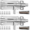 RIVIEVAL catenaccio in acciaio inox 4 pollici, confezione da 2 con 12 viti, chiusura di sicurezza antiruggine per cancello, finestra e recinzione (argento)