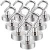 Aenienoe 10PCS Calamita con Gancio Potente Piccole Ganci Magnetici Extra Forti Neodimio 20mm non c'è bisogno di Fare Buchi Magneti Frigotelaioin Ferro,Soffitto,Cucina,Pesante Magnete Ganci