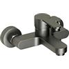 aichilra Miscelatore Doccia e Vasca a Parete, Rubinetto Vasca da Bagno Monocomando, Miscelatore Vasca da Bagno Grigio con Deviatore - Ottone Massiccio Wall Mounted Bathtub Faucet