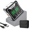 JUSTOOL Angle Finder Digitale con Ricarica USB LCD Inclinometro 4x90° con Magnetico Forte su 4 Lati Level Box Goniometro Impermeabile IP54 per Carpenteria Edilizia Muratura Automobile- Nero Grigiastro