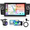 Motorsi 4GB+64GB Carplay Autoradio per Fiat Punto 2005-2009 Linea 2007-2011 | Bluetooth 5.0 Car Stereo Schermo con GPS Navigation/5G WiFi/EQ/DSP/RDS/FM/SWC/Mirror Link/Canbus+Telecamera