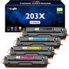 Meagiis 203X Toner Compatibili con HP 203X 203A Toner (Con Chip, 4 Pezzi)