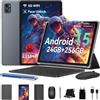 BESTTAB T20 Nuovo Tablet 10 Pollici Android 15 con Tastiera, 24GB RAM + 256GB ROM, 5000mAh 10W, Octa-Core, Widevine L1, Tablets 5G WiFi/GMS, Tablet con Mouse, Custodia, Stilo