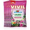 VIVIL Salvia con 14 erbe aromatiche, 5 bustine, caramelle per la tosse al gusto di salvia, senza zucchero e vegano, 5 x 120 g