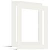 JUNOMI® Set da 2 Passepartout 40x50 cm Dimensioni Esterne - per Formato Immagine 30x40 cm - Spessore 1,5 mm - Colore Bianco Crema