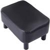IBUYKE Poggiapiedi piccolo da 42 cm, in pelle PU, poggiapiedi ottomano, moderno, per soggiorno, camera da letto, rettangolare, con seduta imbottita e gambe in legno di pino, nero RF-BD210-C