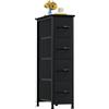 Somdot Cassettiera Camera da Letto in Tessuto, Mobiletto Salvaspazio, Settimino per Soggiorno, Studio, Cameretta, Ingresso, 48P x 20l x 75H (4 Cassetti), Nero
