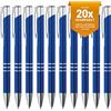 GIMEI® Penna a sfera in metallo, 20 pezzi, set di penne a sfera di alta qualità, colore blu, scrittura semplice e morbida, attira l'attenzione