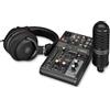 Yamaha AG03MK2 All-in-One Pacchetto Streaming Live, Include Mixer a 3 Canali, Microfono a Condensatore e Cuffie, per Windows, Mac, iOS e Android, Nero