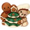 THUN - Coppia Teddy e omino di pan di zenzero Pepi in ceramica - Thunland -17,4x12,3x13,5 cm