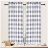Simple Deluxe Buffalo - Tende da cucina a quadri a quadretti, corte a quadretti, per bar, bagno, cucina, 66 x 114 cm, colore: bianco e grigio