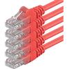 1aTTack.de 83441 5x 1m Red Cavo di rete Cat6 Cat 6 Ethernet LAN 1000 Mbit/s RJ45