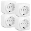 Amazon Basics Presa Smart, Compatibile Matter, Compatibile con Amazon Alexa, Google Home, Apple HomeKit, Richiede Matter Hub, Solo Wi-Fi a 2,4 GHz, Colore Bianco, Confezione da 4