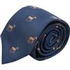 King & Priory Cravatta Cavallo Ricamata Blu, Blu, Taglia unica