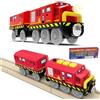 Cylora Trenino Elettrico per Bambini, Locomotiva con Suono e Luce a Batteria, Trazione Magnetica Forte, Treno Giocattolo, Compatibile con Thomas, Brio, Regalo per Bambini dai 3 Anni in Su, Rosso