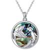 JFASHOP Collana a sirena di cristallo in argento Sterling 925 con ciondolo a forma di sirena idea regalo Oro Abalone Shell