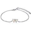 CHIC & ARTSY Braccialetti a farfalla delicati in argento sterling 925, regolabili, con maglie in opale, per donna