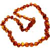 SilverAmber Jewellery - Collana in ambra baltica - Cognac - Grezza - Perle di ambra genuina al 100% - Massima qualità - Dimensione: 60 cm - NRAWCOG60