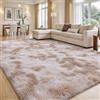 smiry Tappeto a pelo lungo, lavabile, antiscivolo, morbido, per soggiorno, camera da letto, cameretta dei bambini, 60 x 100 cm, beige