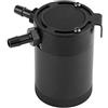 KIMISS Decanter Vapori Olio + Oil Catch Can Serbatoio Universale per 300 Ml In Alluminio Lucido con Deflettore Kit di S O Nero Auto