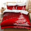 LXTOPN Copripiumino Stampato Albero di Natale Set Letto Microfibra con Cerniera con 2 federe (Albero di Natale, 135 * 200)