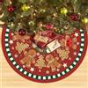 BSITSSS 90cm Grande Gonna Albero di Natale, Tappetino per albero di Natale Omini di Pan di Zenzero, Copertura per Albero diNatale, Rotonda Tappetino per Copertura Base per Decorazioni Natalizie